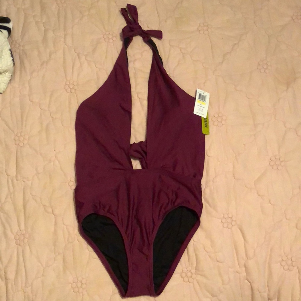 Gianni Bini Plum Plunge One Piece